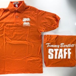 Tommy Bartlett Ski Sky Stage Show & Exploratory STAFF Polo Shirt NEW Orange M